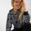 Bílo-černý velurový komplet s leopardí mikinou RUE PARIS – BEDA