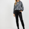 Bílo-černý velurový komplet s leopardí mikinou RUE PARIS – BEDA
