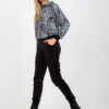 Bílo-černý velurový komplet s leopardí mikinou RUE PARIS – BEDA