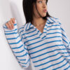 Bílo-modrý oversize top COLLARSTRIPE