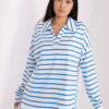 Bílo-modrý oversize top COLLARSTRIPE