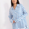 Bílo-modrý oversize top COLLARSTRIPE