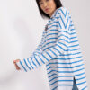 Bílo-modrý oversize top COLLARSTRIPE