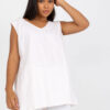 Bílo-růžový pruhovaný plus size top LUMERIA