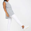 Bílo-šedý pruhovaný plus size top CAMELIANE