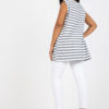 Bílo-šedý pruhovaný plus size top CAMELIANE