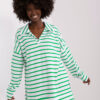 Bílo-zelený oversize top COLLARSTRIPE