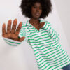 Bílo-zelený oversize top COLLARSTRIPE