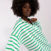 Bílo-zelený oversize top COLLARSTRIPE