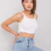 Bílý crop top se stahováním ORLANDA
