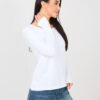 Bílý basic top ELVARISSA s dlouhými rukávy