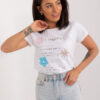 Bílé tričko HAPPINA s jemným potiskem