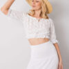 Bílý háčkovaný crop top KATELIS