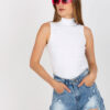 Bílý crop top s roláčkem FIORENELLE