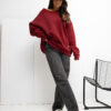Vínová basic oversize mikina RUE PARIS – BELILIA