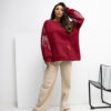 Vínová zateplená oversize mikina RUE PARIS – BRIELIA