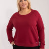 Vínová bavlněná plus size mikina Donna – BELALIA