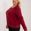 Vínová bavlněná plus size mikina Donna – BELALIA