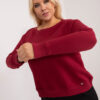 Vínová bavlněná plus size mikina Donna – BELALIA