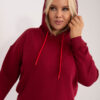 Vínová plus size mikina Luna s kapucí – BELETTA