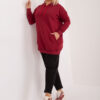 Vínová plus size mikina Luna s kapucí – BELETTA