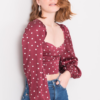 Vínová puntíkovaná crop halenka ORAVENNE