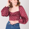 Vínová puntíkovaná crop halenka ORAVENNE
