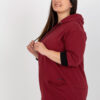 Vínová plus size mikina NOVELLA s tříčtvrtečním rukávem