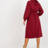 Vínové mikinové midi šaty ZELIA s kapucí