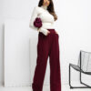 Vínové wide-leg tepláky RUE PARIS – JOVETTA