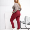Vínové plus-size tepláky s dekorativními detaily – CAVONA