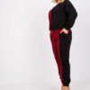 Vínovo-černý bavlněný plus size komplet Amishi – ADORA