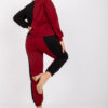 Vínovo-černý bavlněný plus size komplet Amishi – ADORA