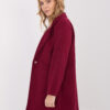 Vínový kabát MODA ITALY s ozdobným knoflíkem – QUAERIA