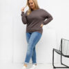 Hnědý plus-size top PETITARA