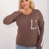 Hnědá plus size mikina CONTRASTA