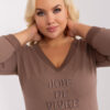 Hnědý plus size top JOIESIZE