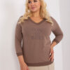 Hnědý plus size top JOIESIZE