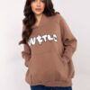 Hnědá oversize kangaroo mikina – RELELIA