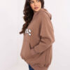 Hnědá oversize kangaroo mikina – RELELIA