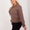 Hnědá plus size mikina HOODELIA s kapsou
