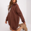 Hnědá dlouhá oversize basic mikina – HILETTA