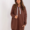 Hnědá dlouhá oversize basic mikina – HILETTA