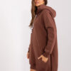 Hnědá dlouhá oversize basic mikina – HILETTA