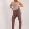 Hnědé bavlněné tepláky Kairi plus size – EVIINA