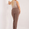 Hnědé bavlněné tepláky Kairi plus size – EVIINA