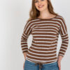 Bílo-hnědý pruhovaný top BROWNSTRIPE