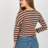 Bílo-hnědý pruhovaný top BROWNSTRIPE