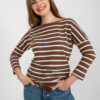 Bílo-hnědý pruhovaný top BROWNSTRIPE
