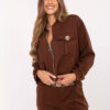 Hnědý casual komplet s oversize mikinou – PHILINA